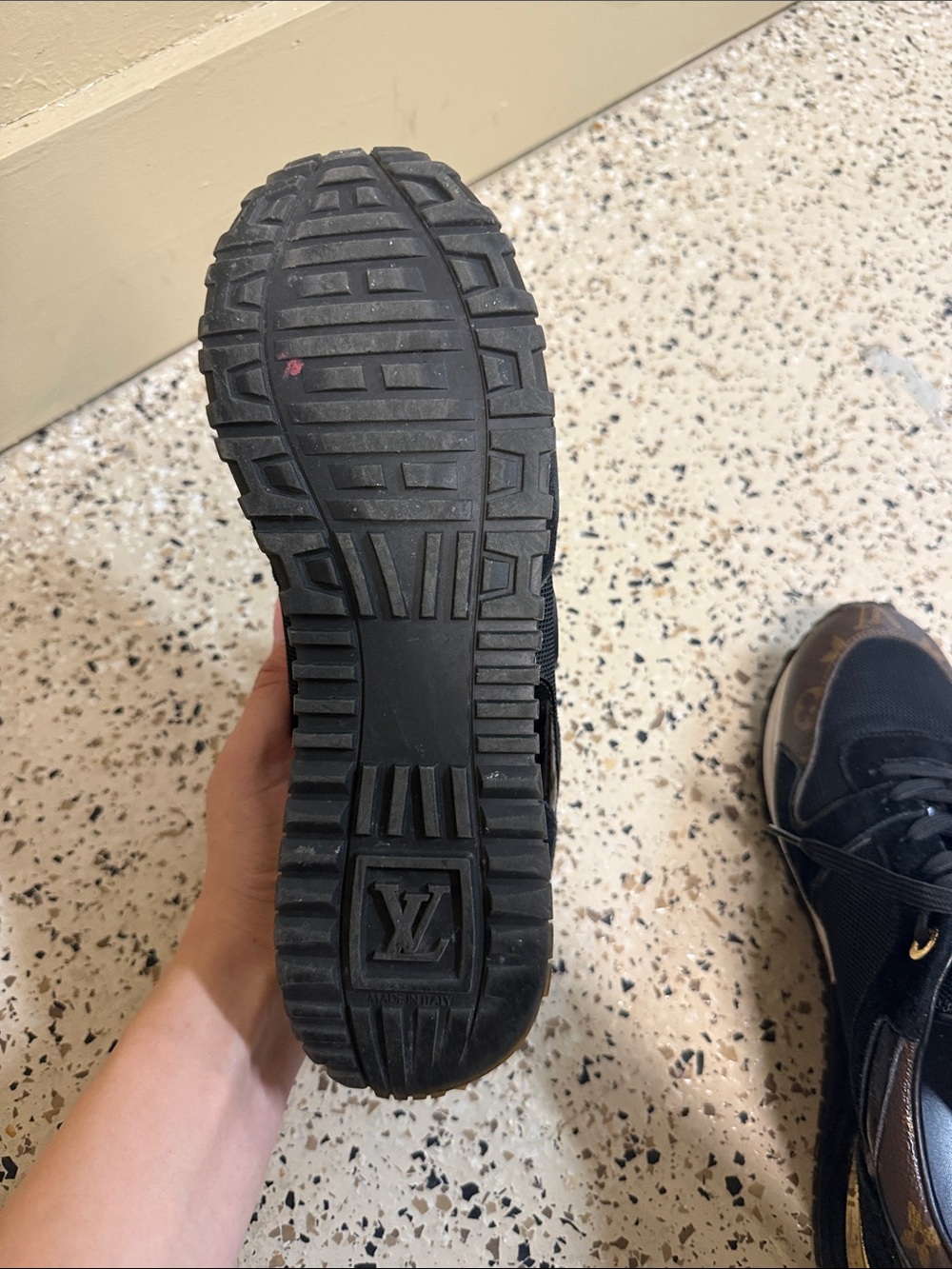 Black Louis Vuitton Monogram Accent Women’s Sneakers - Picture 8 of 9